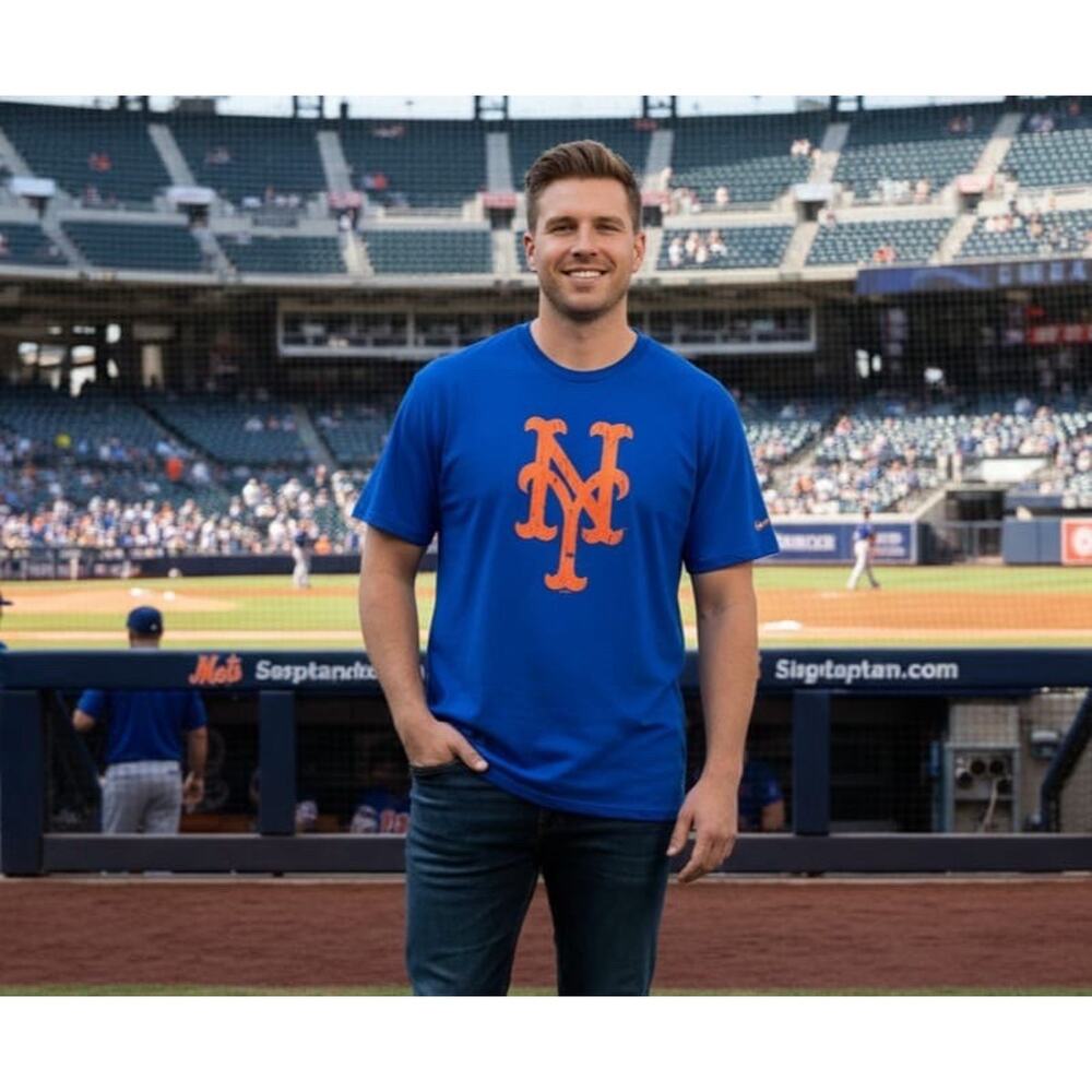 Concepts Sports Men’s Shirt New York Mets Tee Blue Orange MLB Baseball Size XXL